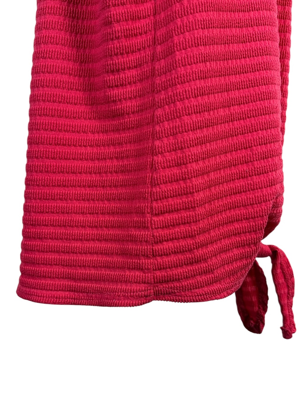 Wilde Raspberry Pink Crinkle Textured Tie-Front Tunic | Size Large - Picture 7 of 10